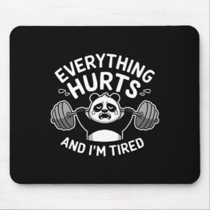 Workout Panda Alles tut weh müde Funny Gym Gif Mousepad