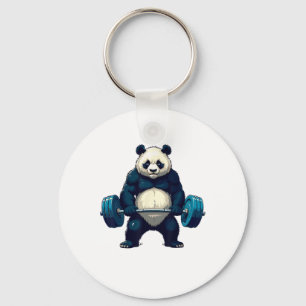 Workout Panda Deadlifter Funny Gym T-Shirt Lifting Schlüsselanhänger