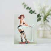 Workout-Pin-Up Postkarte (Stehend Vorderseite)