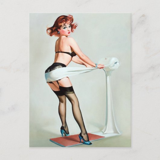 Workout-Pin-Up Postkarte (Vorderseite)