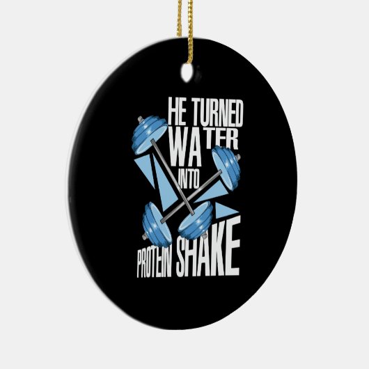 Workout - Protein Shake Keramik Ornament (Rechts)