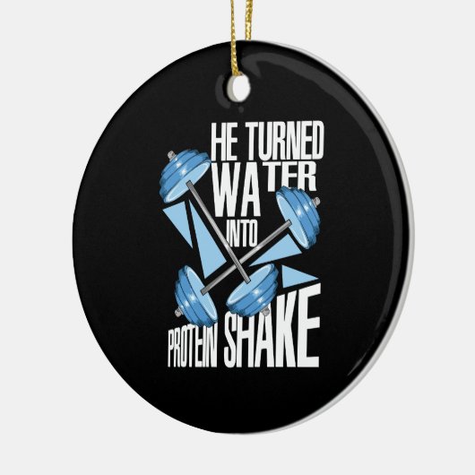 Workout - Protein Shake Keramik Ornament (Links)