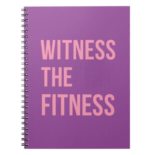 Workout Quote Zeuge Fitness Lila Pink Notebook Notizblock (Vorderseite)