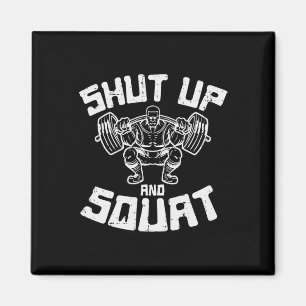 Workout Shout Squat Funny Gym Powerlift Leg Day Magnet