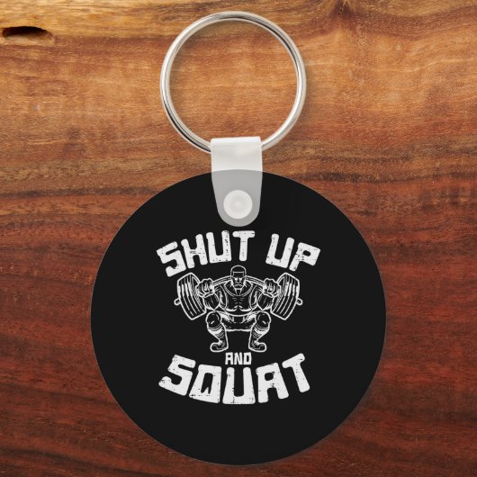 Workout Shout Squat Funny Gym Powerlift Leg Day Schlüsselanhänger (Vorderseite)