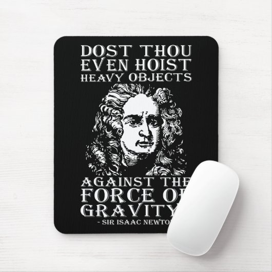 Workout-Spaß - Host du überhaupt? Isaac Newton Mousepad (Mit Mouse)