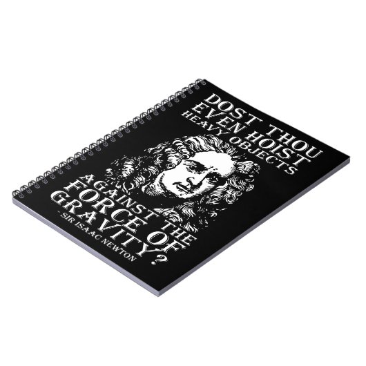 Workout-Spaß - Host du überhaupt? Isaac Newton Notizblock (Linke Seite)