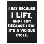Workout Spaß - Ich esse, weil ich hebe Klemmbrett (Rückseite)