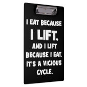 Workout Spaß - Ich esse, weil ich hebe Klemmbrett (Rechts)