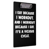 Workout-Spaß - Ich esse, weil ich trainiere Klemmbrett (Rechts)