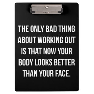 Workout Spaß - Körper und Gesicht - Funny Novelty  Klemmbrett