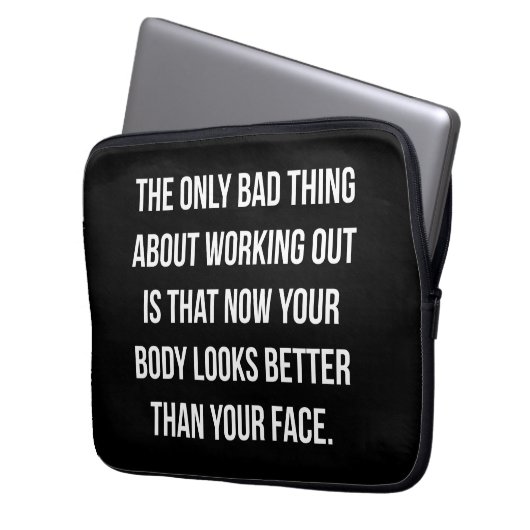 Workout Spaß - Körper und Gesicht - Funny Novelty Laptopschutzhülle (Vorderseite Links)
