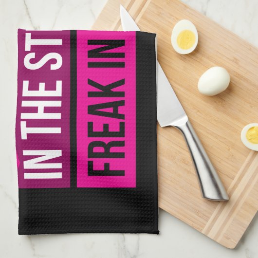 Workout Spaß - Lady in Streams, Freak in Gym Küchentuch (Viertel Falte)