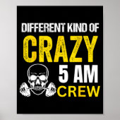 Workout Squad 5am Crew Funny Gym Workout Quote  Poster (Vorne)