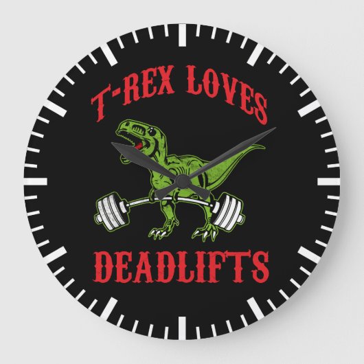 Workout - T-Rex-Lieben Aufzüge - Bodybuilding Große Wanduhr (Vorderseite)