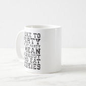 Workout und essen Cookies (ich mag Party) - Funny Kaffeetasse (Vorderseite Links)