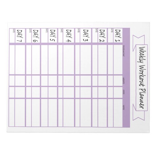 Workout Weekly Plananner Notizblock (Vorderseite)