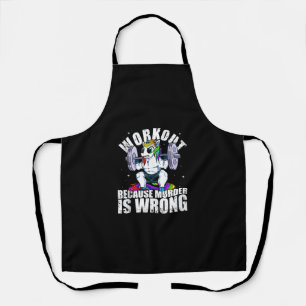 Workout, weil Mord falsch ist Unicorn Tank Top Schürze