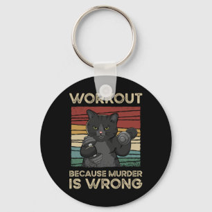 Workout, weil Mord ist falsch Cat Gym Vintag Schlüsselanhänger