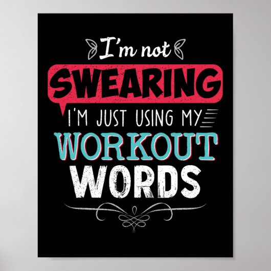Workout Worte Funny Joke Funny Joke Gym Geschenke Poster (Vorne)