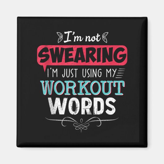 Workout-Wörter Lustiger Witz Lustiges Geschenk Fit Magnet (Vorne)