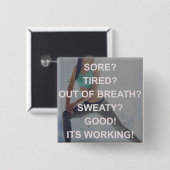Workout - Wunden, Müde, Schweiß - Frauenym Button (Vorne & Hinten)