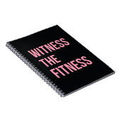 Workout Zitat Zeuge der Fitness Schwarz Rosa Notizblock (Rechte Seite)