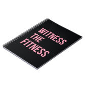 Workout Zitat Zeuge der Fitness Schwarz Rosa Notizblock (Linke Seite)