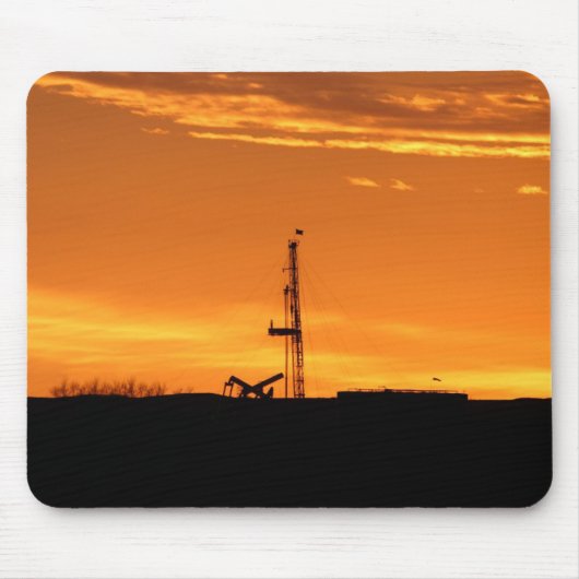 Workover-Anlage am Sonnenuntergang Mousepad (Vorne)