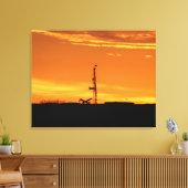 Workover Rig Silhouette bei Sunset Leinwanddruck (Insitu (Wohnzimmer))