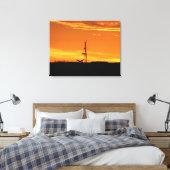 Workover Rig Silhouette bei Sunset Leinwanddruck (Insitu (Schlafzimmer))