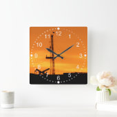 Workover Rig Site Minutennummern Quadratische Wanduhr (Zuhause)