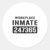Workplace Worker Prisoner Inmate Halloween Costume Runder Aufkleber (Vorderseite)