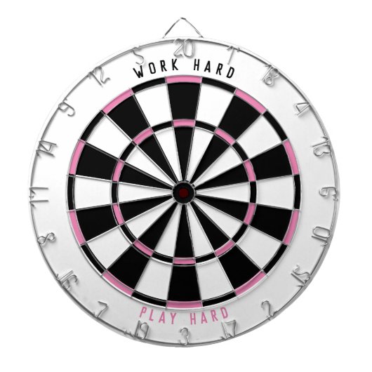 "WORKSHARD PLAY HARD" Office Game Room Black/Pink Dartscheibe (vorne)