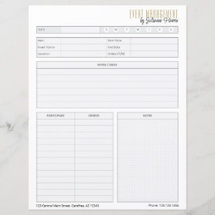 Worksheet "Business Event Planning"