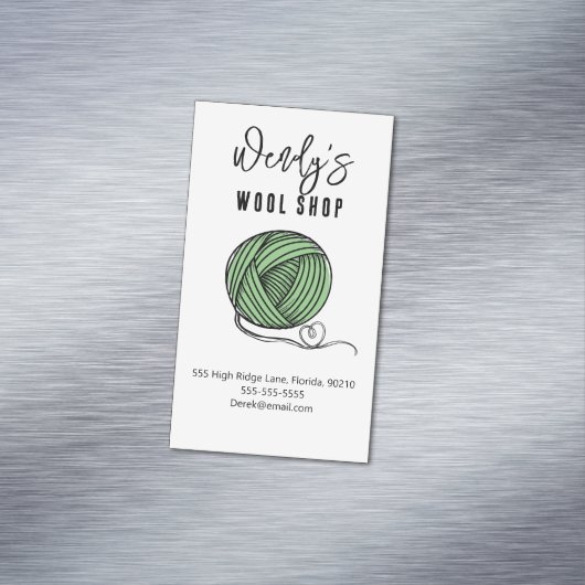 Workshop für Wollwaren Magnetische Visitenkarte (Beispiel)