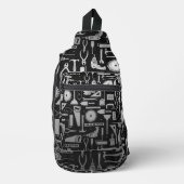Workshop-Tools für Schwarz und Silber Crossbody Bag (Vorderseite)