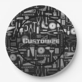 Workshop-Tools für Schwarz und Silber Pappteller (Vorderseite)