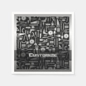 Workshop-Tools für Schwarz und Silber Serviette (Vorderseite)