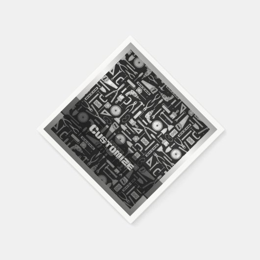 Workshop-Tools für Schwarz und Silber Serviette (Ecke)