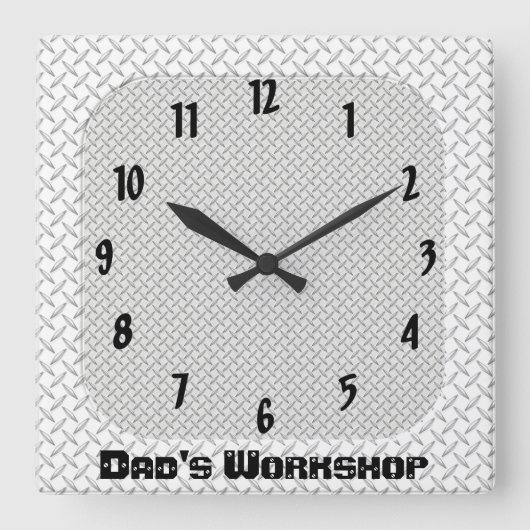 Workshop Vaters Quadratische Wanduhr (Vorderseite)