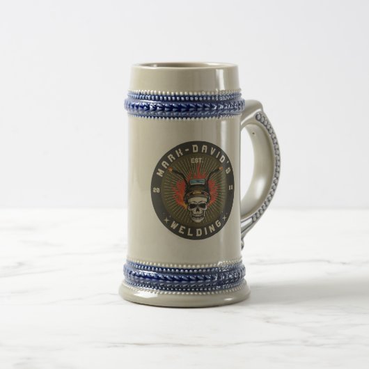 Workshop zum Schweißen von personalisiertem Schwei Bierglas (VorderseiteRechts)