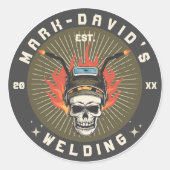 Workshop zum Schweißen von personalisiertem Schwei Runder Aufkleber (Vorderseite)