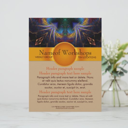 Workshops Party Events Fantasy Art Flyer Vorlage (Stehend Vorderseite)
