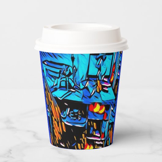 WorkSpace-Mittagessen Pappbecher (Rückseite)