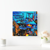 WorkSpace-Mittagessen Quadratische Wanduhr (Zuhause)