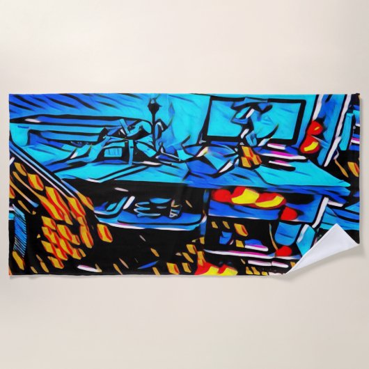 WorkSpace-Mittagessen Strandtuch (Vorderseite)