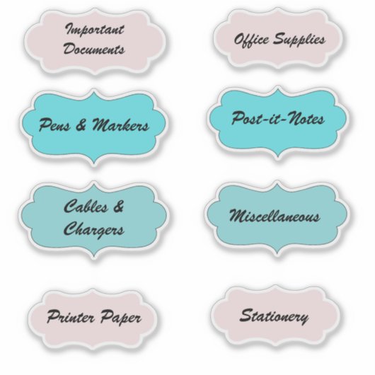 Workspace Office-Zuhause-Organisationsetiketten Aufkleber (Vorderseite)