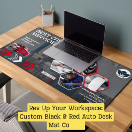 WorkSpace-Up: Benutzerdefiniertes Schwarz-Rot-Auto Schreibtischunterlage
