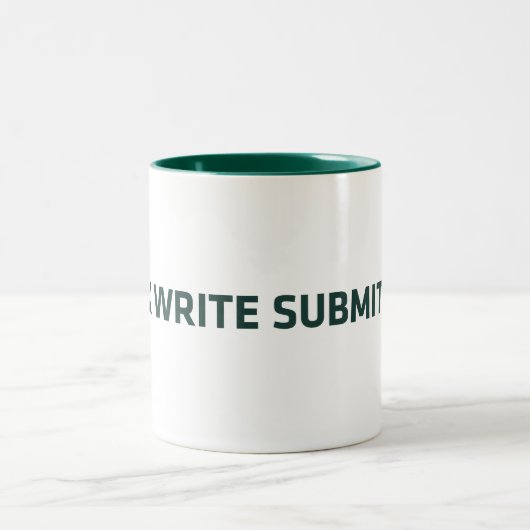 WorkWriteSubmitWait Zweifarbige Tasse (Mittel)